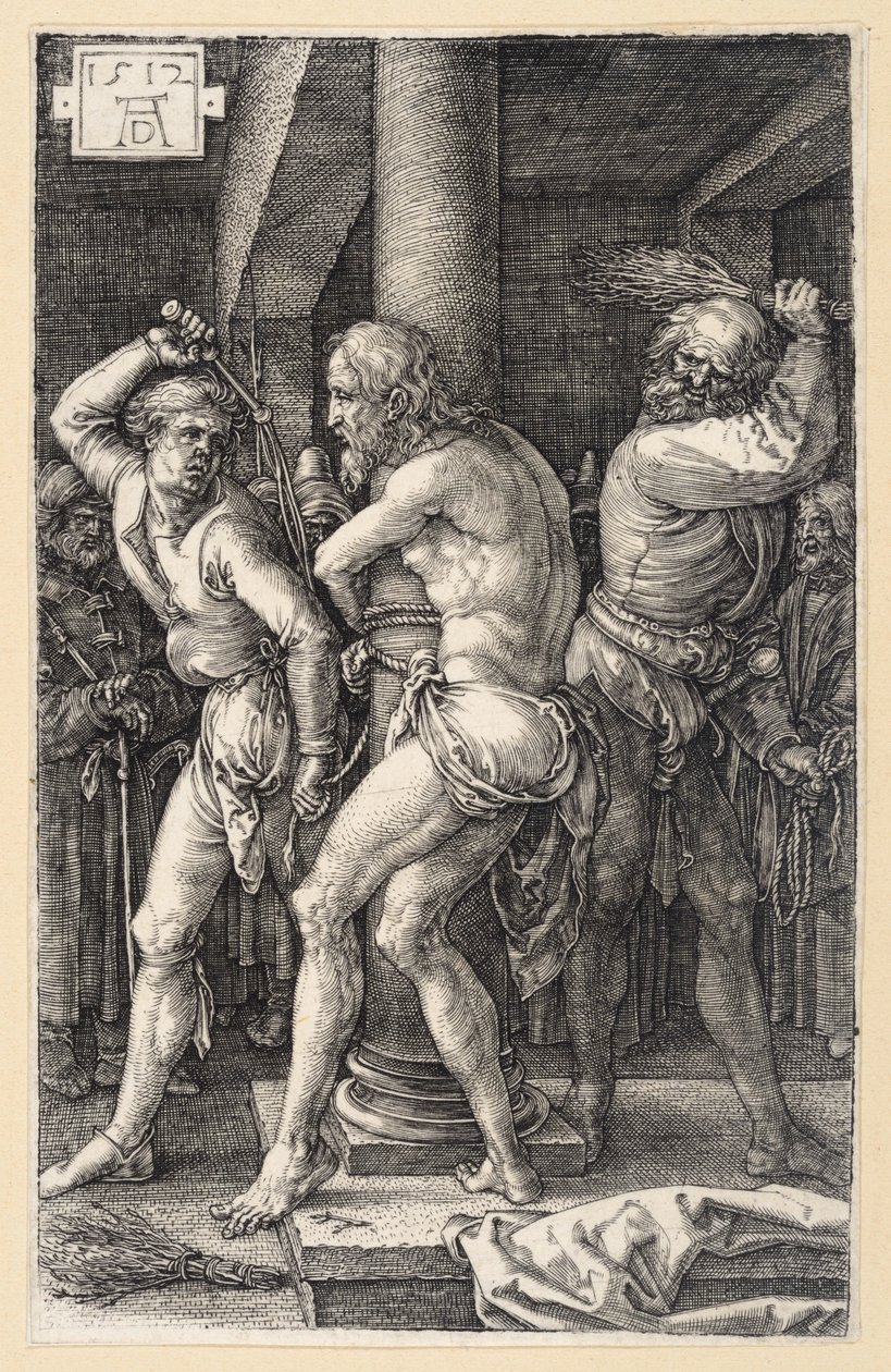 Krisztus megostorozása (Rézmetszetes passió) alkotó: Albrecht Dürer