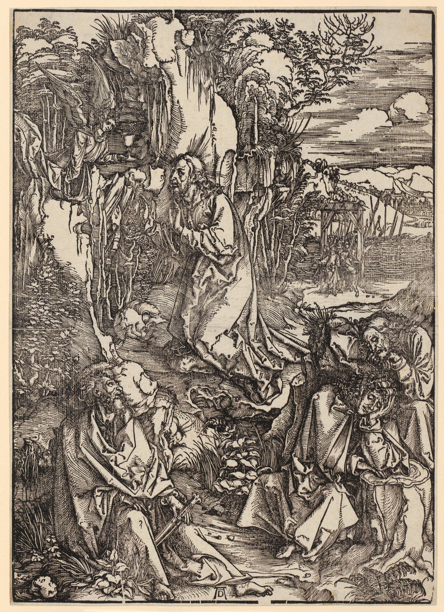 Krisztus az Olajfák hegyén, a „Nagy passió” sorozat 3. lapja alkotó: Albrecht Dürer