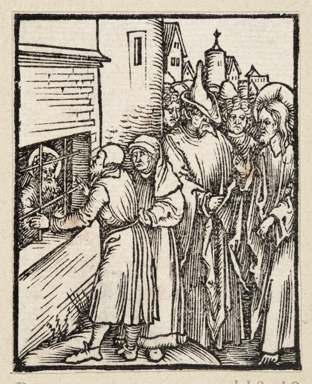 Krisztus a tanítványokat Jánoshoz küldi a börtönbe (43 vallási téma) alkotó: Albrecht Dürer