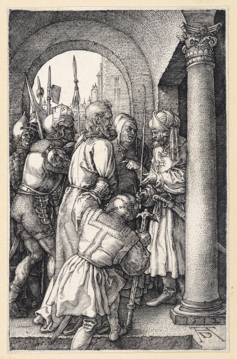 Krisztus Pilátus előtt (Rézmetszetes passió) alkotó: Albrecht Dürer
