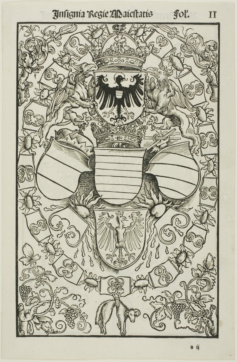 Maximilian I. mint a rómaiak királyának címere alkotó: Albrecht Dürer