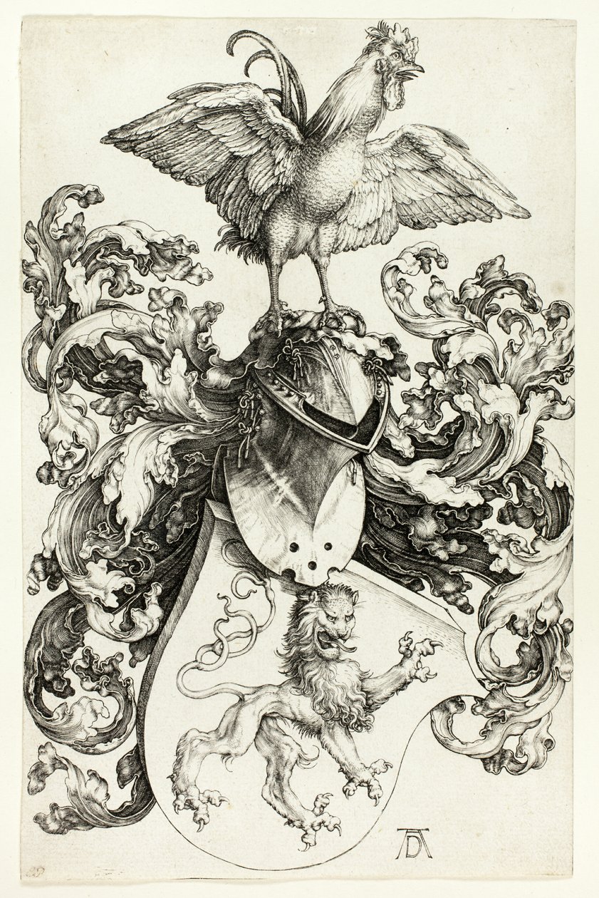 Címer oroszlánnal és kakassal alkotó: Albrecht Dürer