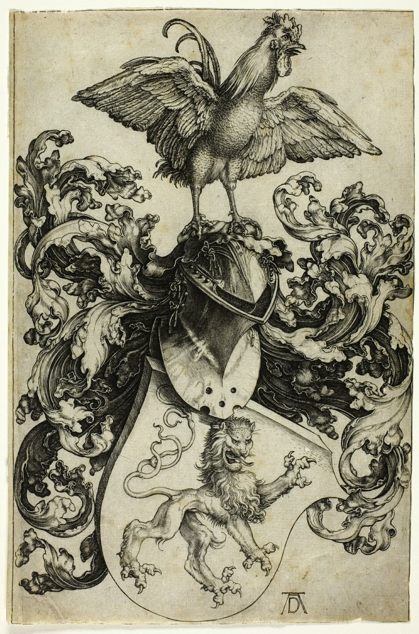 Címer oroszlánnal és kakassal alkotó: Albrecht Dürer