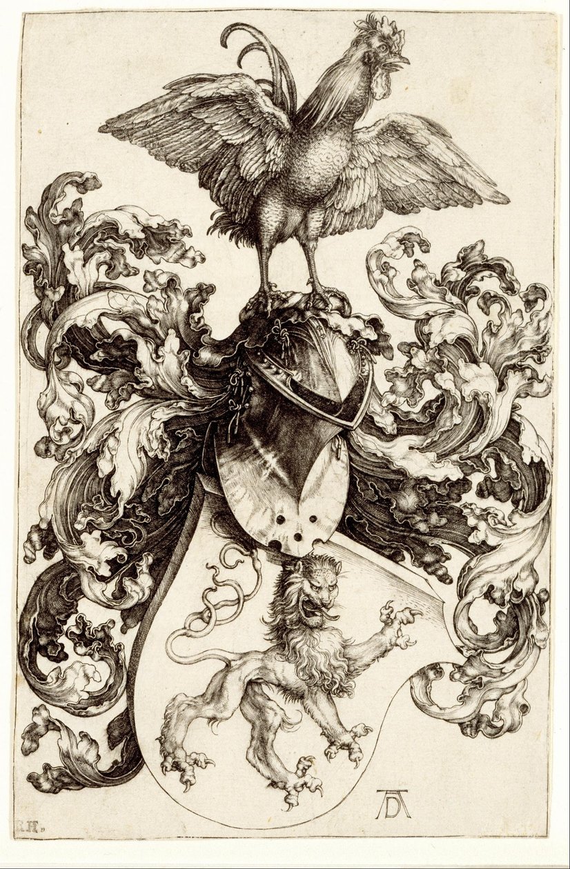 címer oroszlánnal és kakassal alkotó: Albrecht Dürer