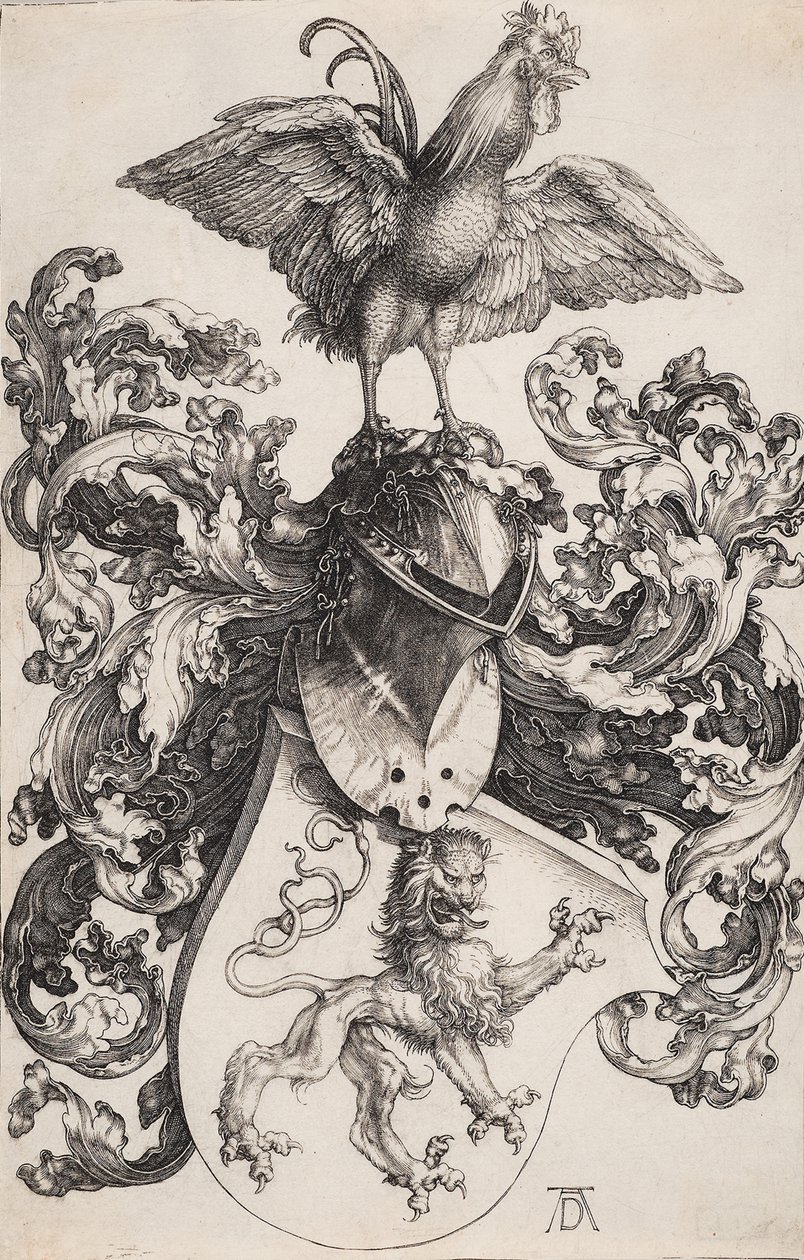 Címer oroszlánnal és kakassal alkotó: Albrecht Dürer