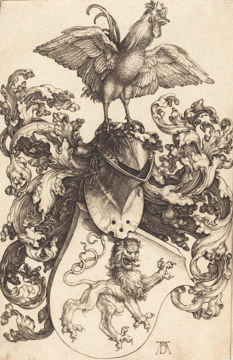 Címer oroszlánnal és kakassal, 15021503. alkotó: Albrecht Dürer