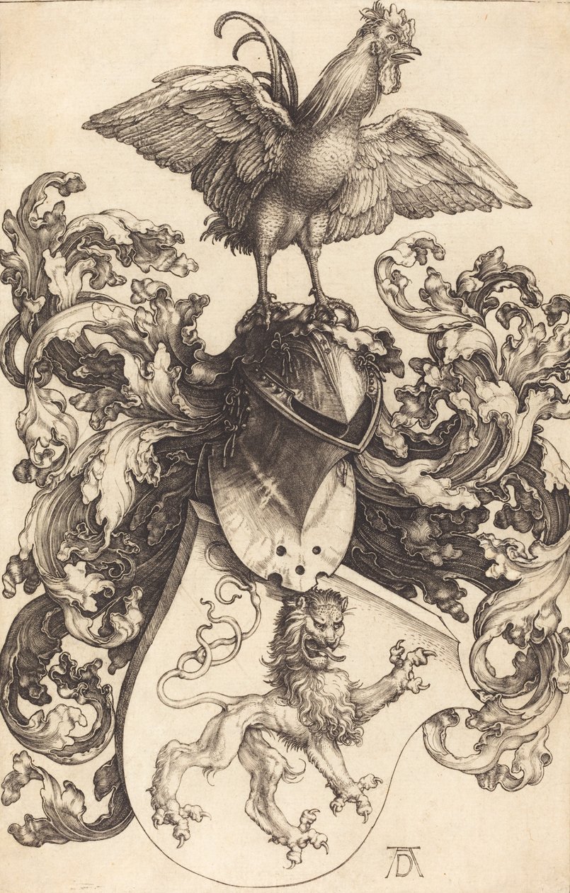 Címer oroszlánnal és kakassal, 15021503. alkotó: Albrecht Dürer