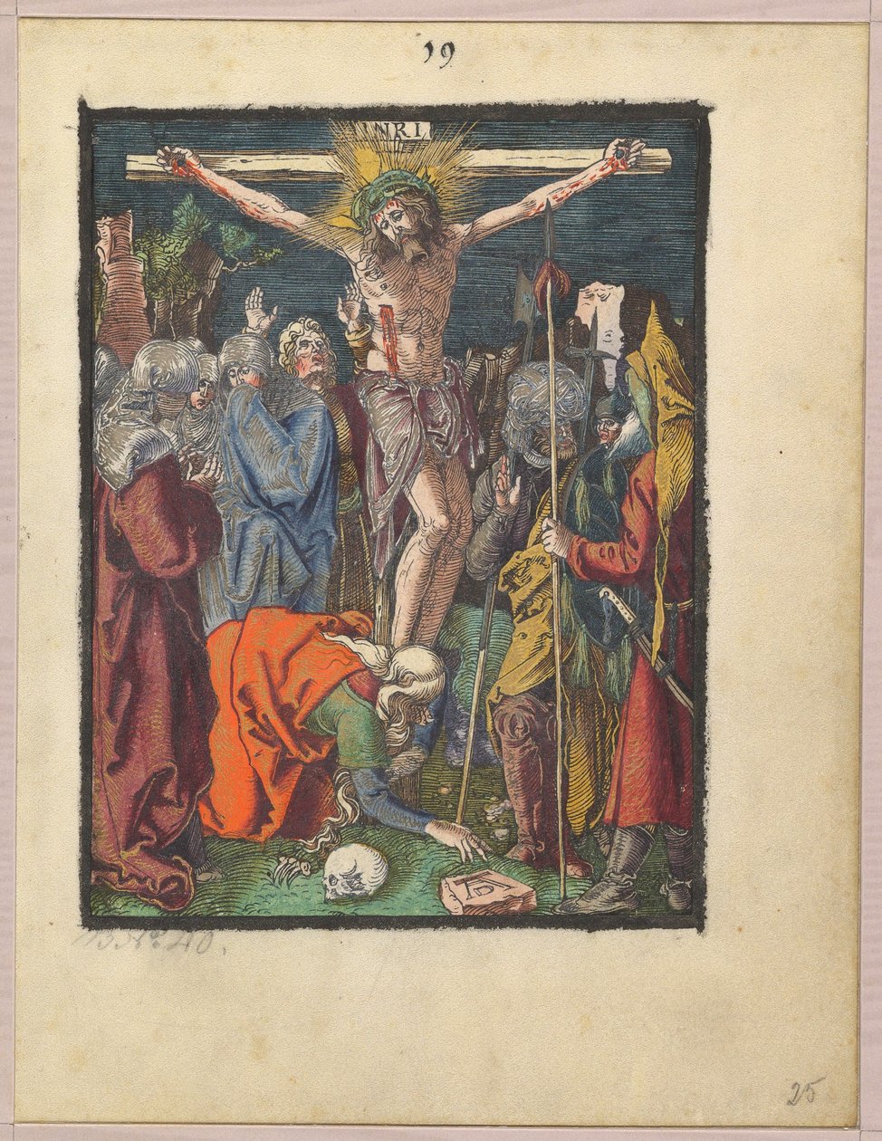 Kreuzigung, aus "Die kleine Holzschnittpassion" alkotó: Albrecht Dürer