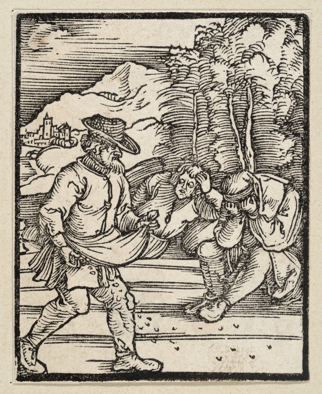 Példázat az ellenségről, aki gyomot vet (a Postilla című műből, 43 fametszet) alkotó: Albrecht Dürer
