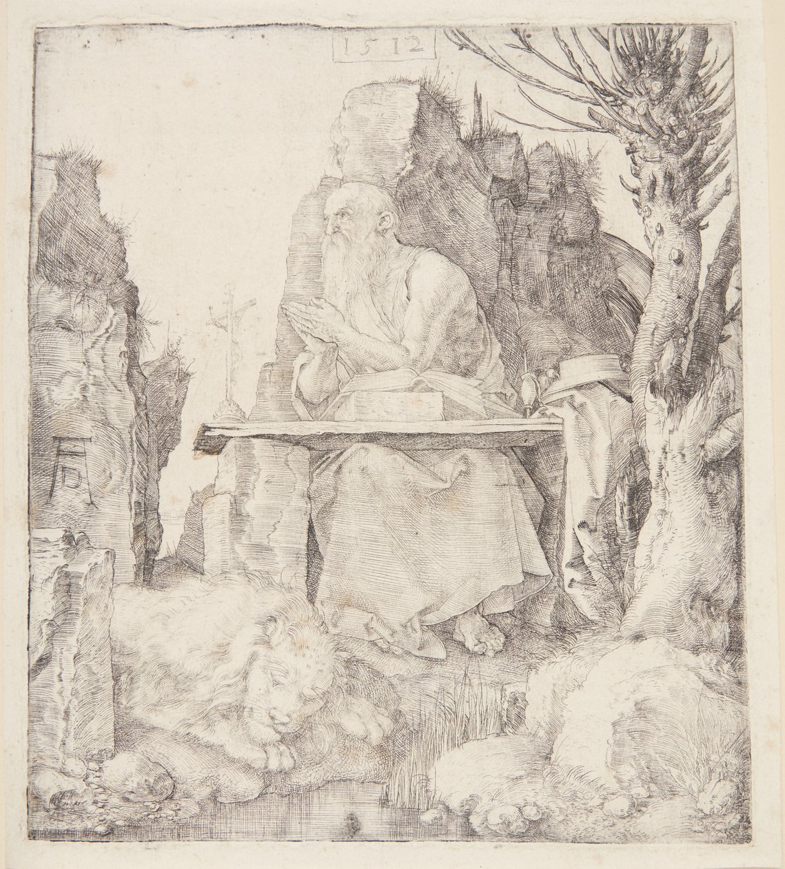 Szent Jeromos egy kiszáradt fűzfa mellett alkotó: Albrecht Dürer