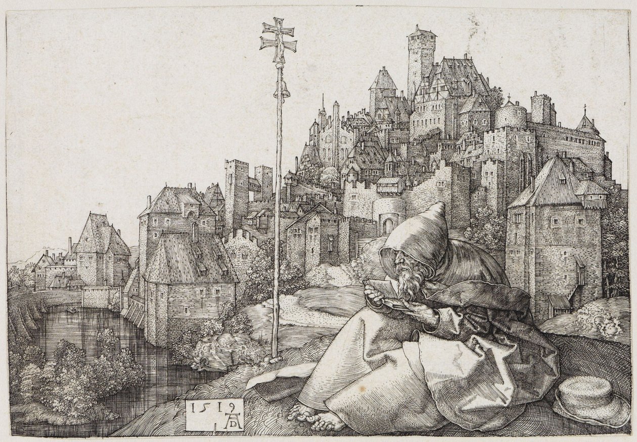 Szent Antal a város előtt alkotó: Albrecht Dürer