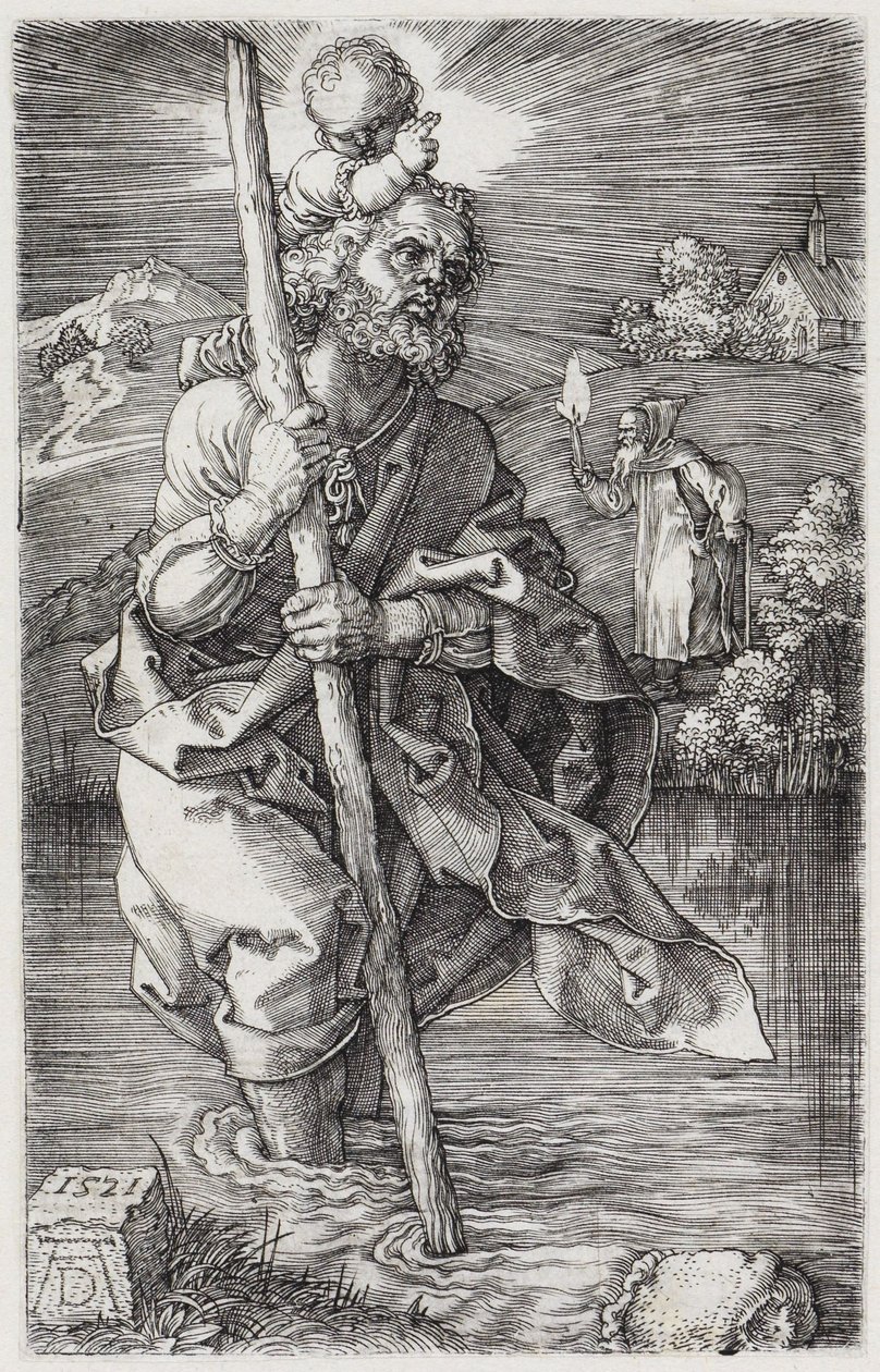 Szent Kristóf, jobbra tekintve alkotó: Albrecht Dürer