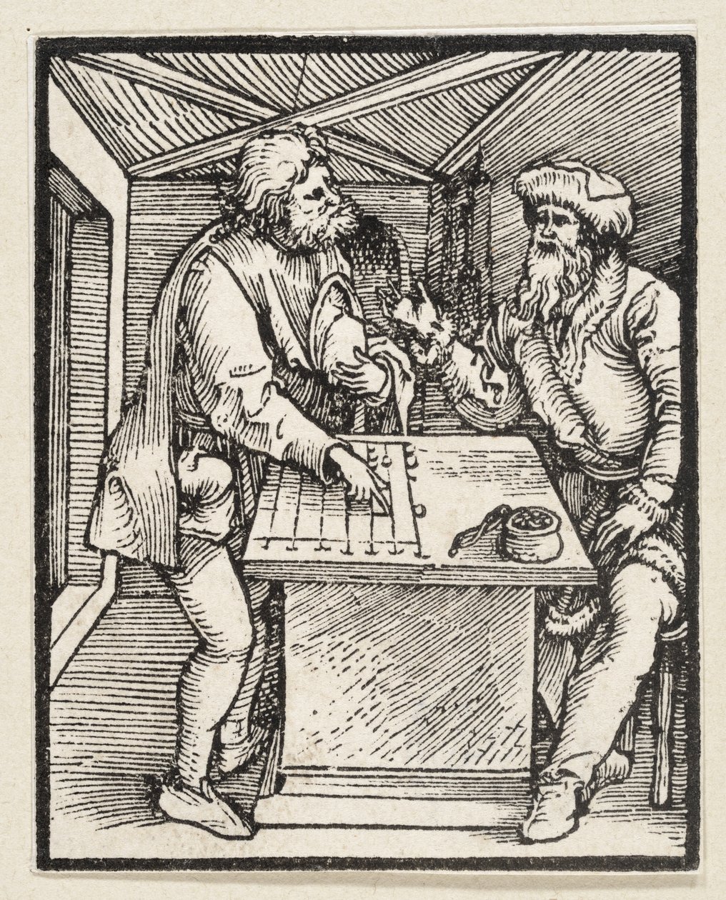 A gazdag ember és a házvezetője (forrás: Postilla, 43 fametszet) alkotó: Albrecht Dürer