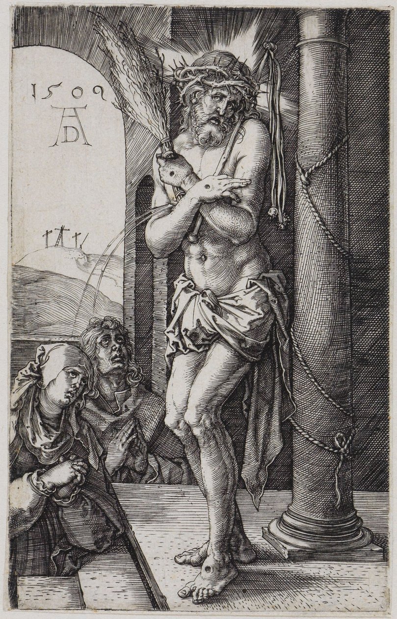 A fájdalmak férfia Mária és János előtt alkotó: Albrecht Dürer