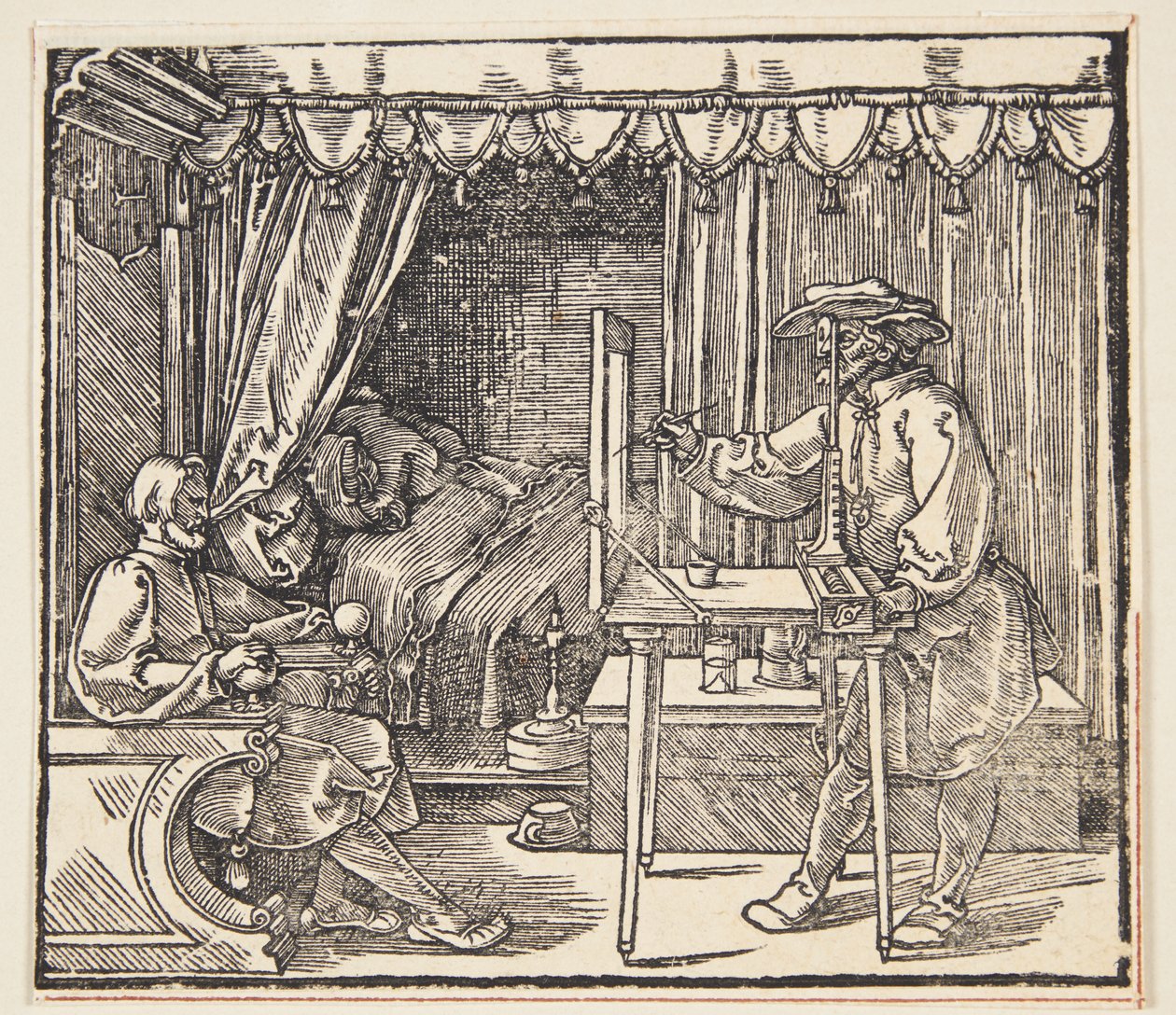 Rajzoló portrét rajzol alkotó: Albrecht Dürer
