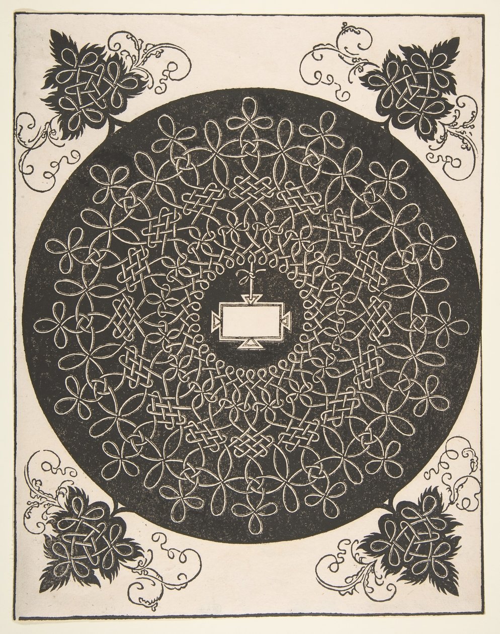 Hímzésminta hosszúkás panellel a közepén, 1521 előtt. alkotó: Albrecht Dürer