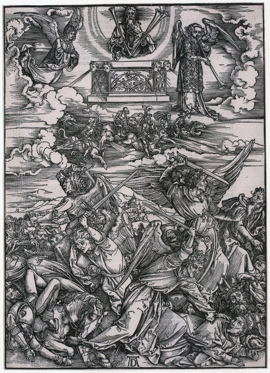 Angyalküzdelem, VII. alak, a „Jelenések könyve” sorozat 9. lapja alkotó: Albrecht Dürer