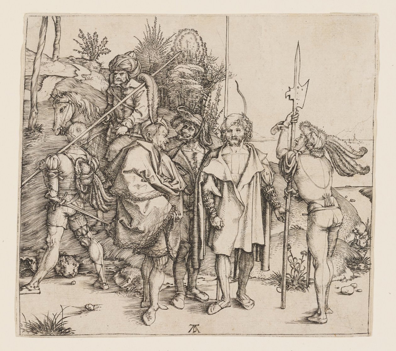Öt gyalogos katona és egy lovas török alkotó: Albrecht Dürer