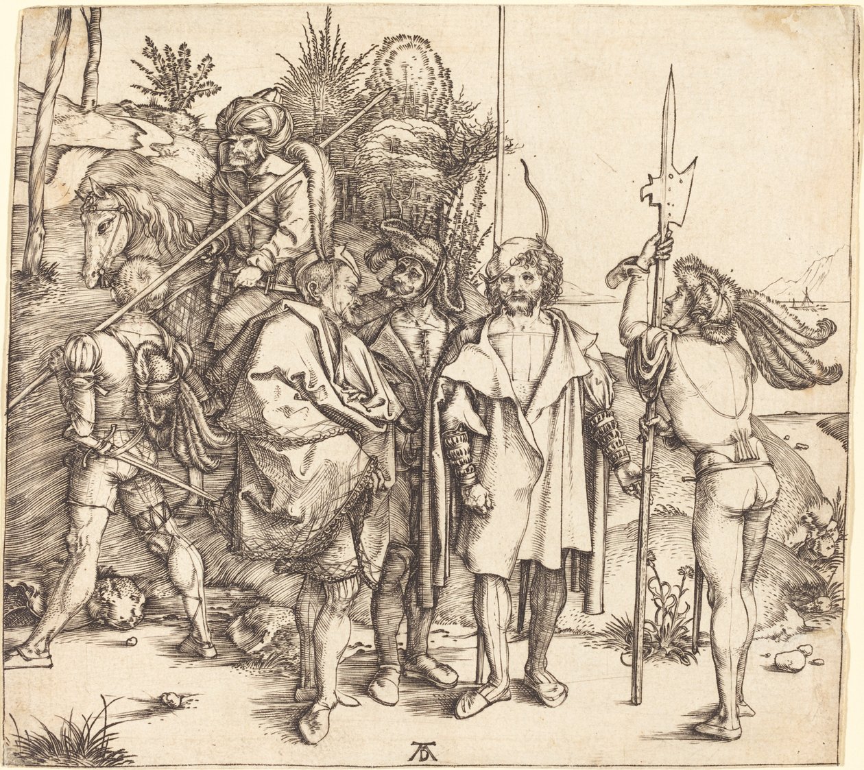Öt katona és egy török lóháton alkotó: Albrecht Dürer