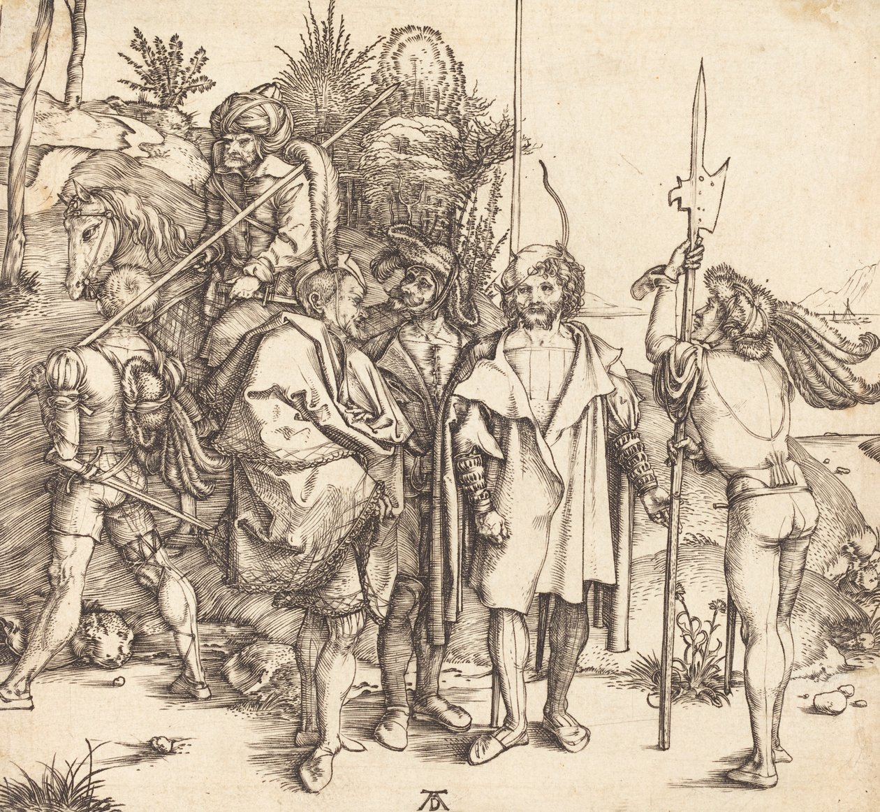 Öt katona és egy török lóháton, 14951496. alkotó: Albrecht Dürer
