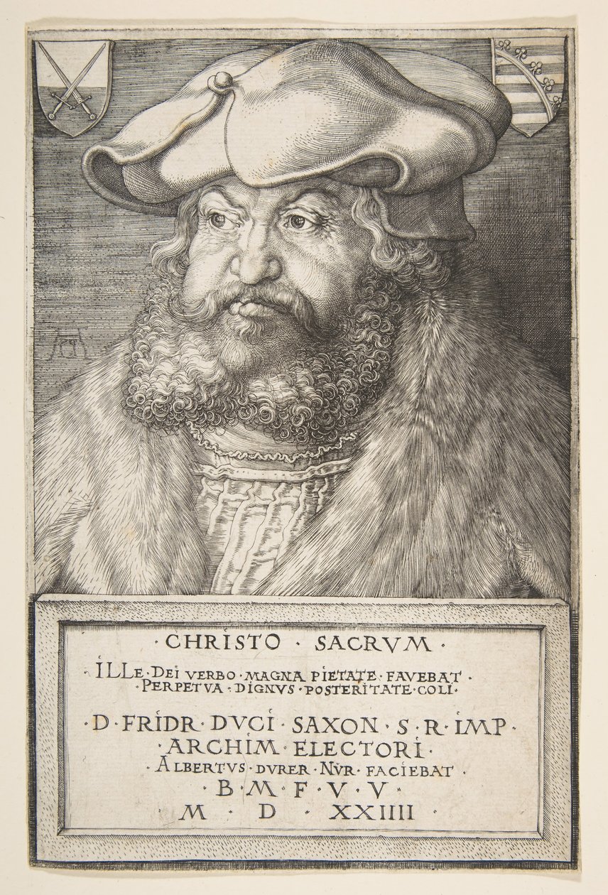 Bölcs Frigyes, Szászország választófejedelme, 1524. alkotó: Albrecht Dürer