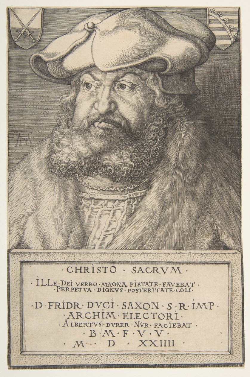 Bölcs Frigyes, Szászország választófejedelme, 1524. alkotó: Albrecht Dürer