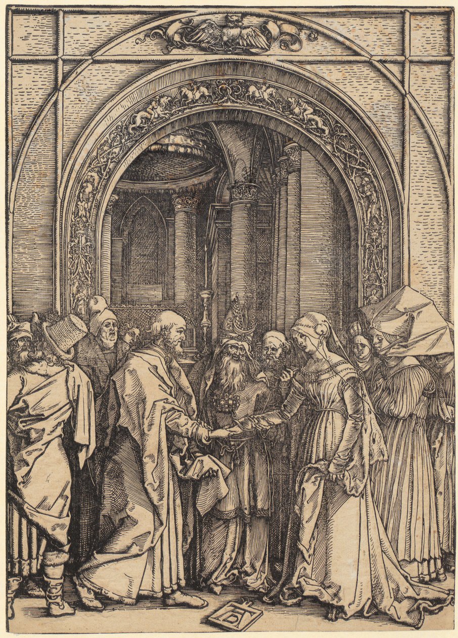 Mária születése, az „Mária élete” sorozat 5. lapja alkotó: Albrecht Dürer