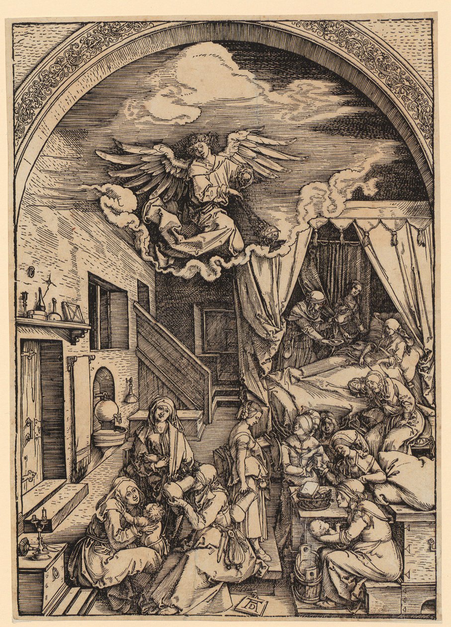 Mária születése, „Mária élete” sorozat 5. lapja alkotó: Albrecht Dürer