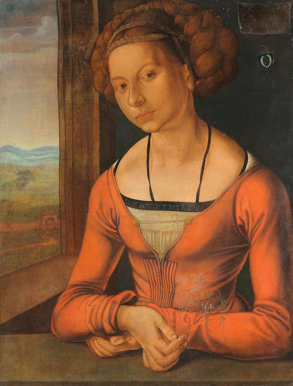 Német: Bildnis einer Frau Fürleger mit geflochtenem Haar Fiatal nő portréja fonott hajjal alkotó: Albrecht Dürer