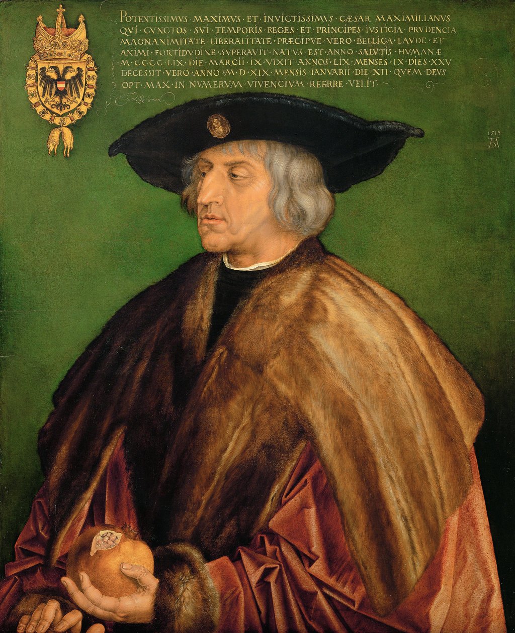 Németül: Kaiser Maximilian I. I. Maximilian I., Szent Római császár alkotó: Albrecht Dürer
