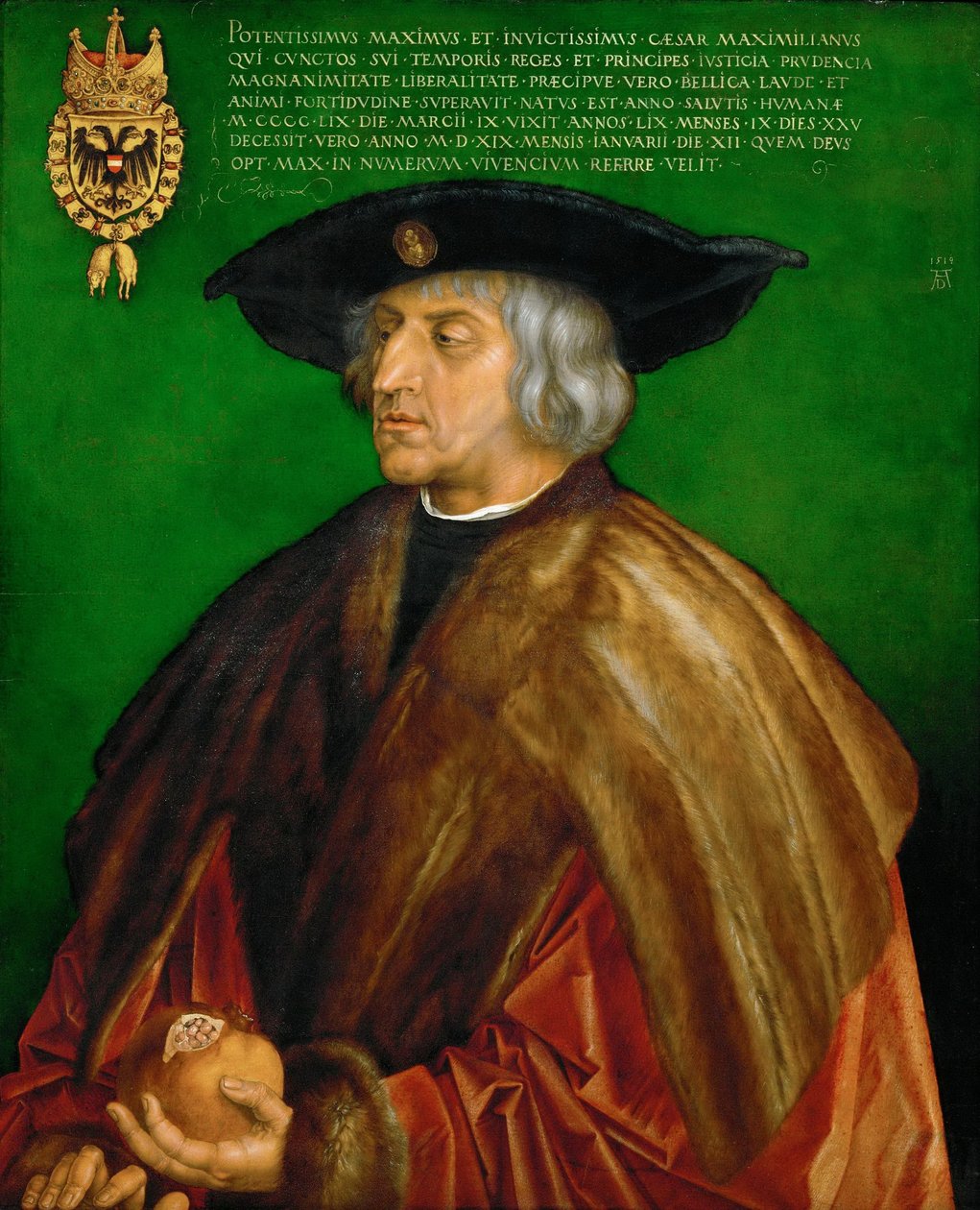 Németül: Kaiser Maximilian I. I. Maximilian I., Szent Római császár alkotó: Albrecht Dürer