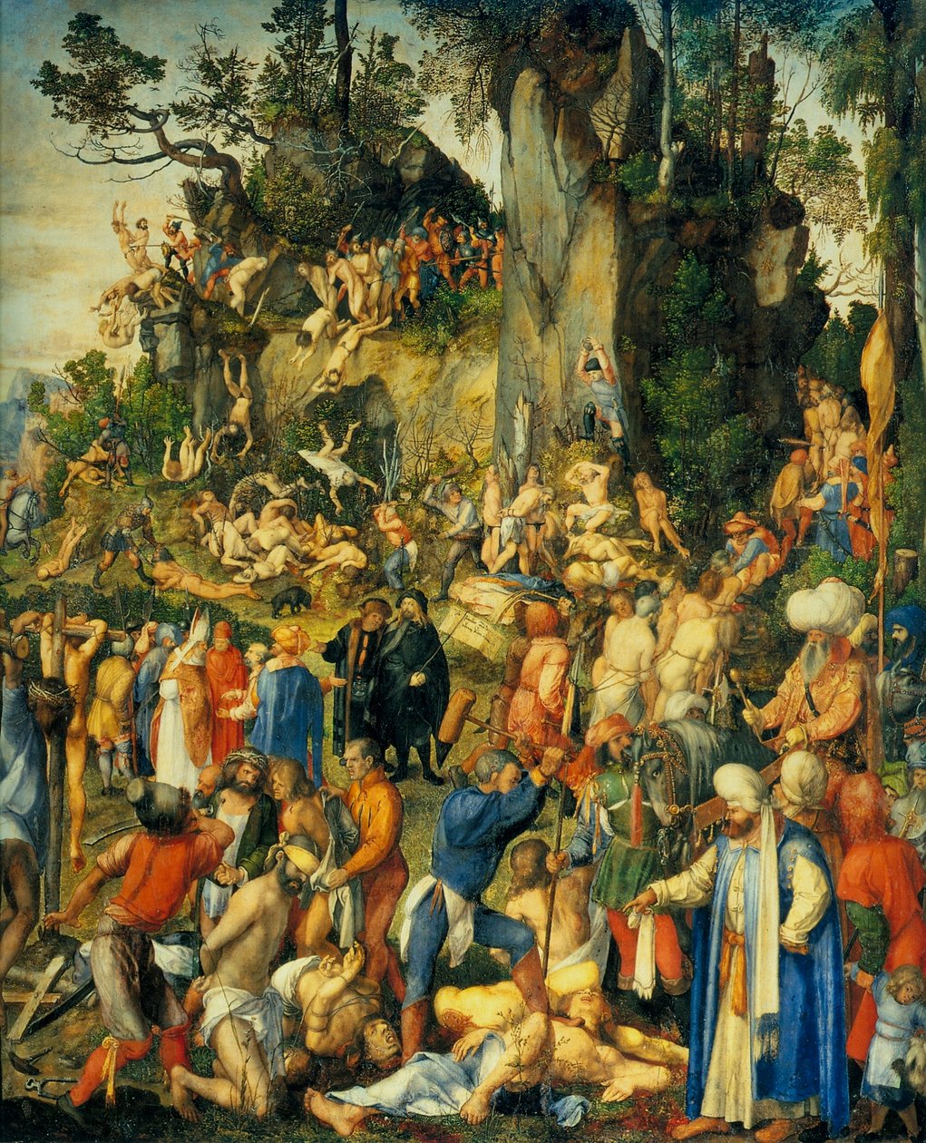 Német: Marter der zehntausend Christen Tízezer keresztény mártírhalála alkotó: Albrecht Dürer