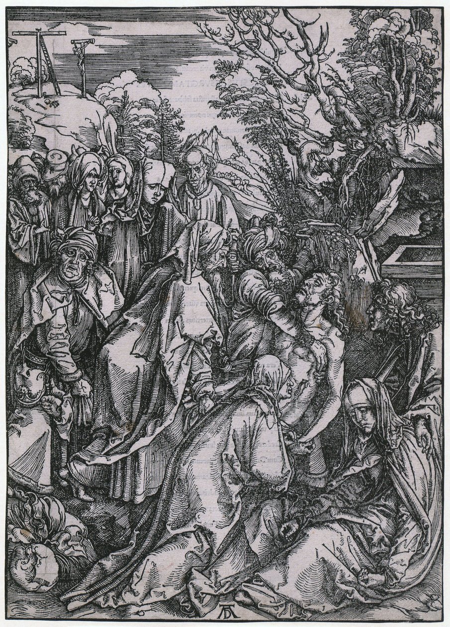 Krisztus sírba tétele, a „Nagy passió” 10. lapja alkotó: Albrecht Dürer