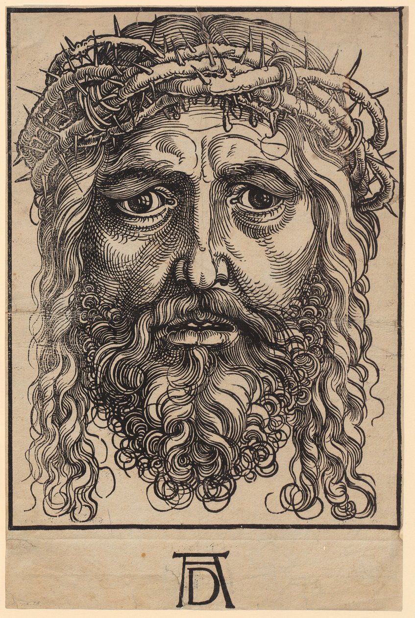 Nagy Krisztus-fej töviskoronával alkotó: Albrecht Dürer