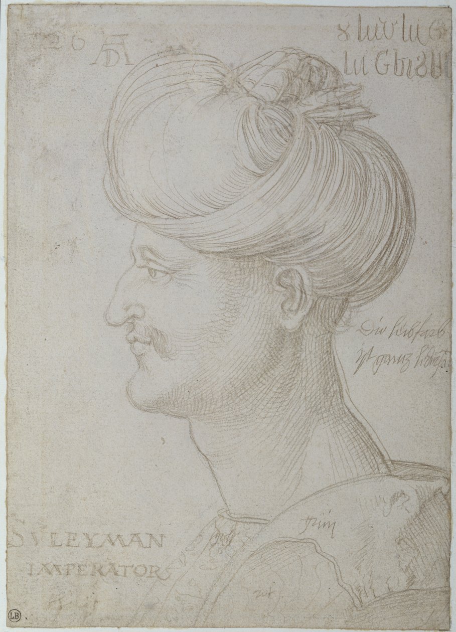 A Nagy Szulejmán feje (1494-1566) 1526 (ezüstpont papíron) alkotó: Albrecht Dürer