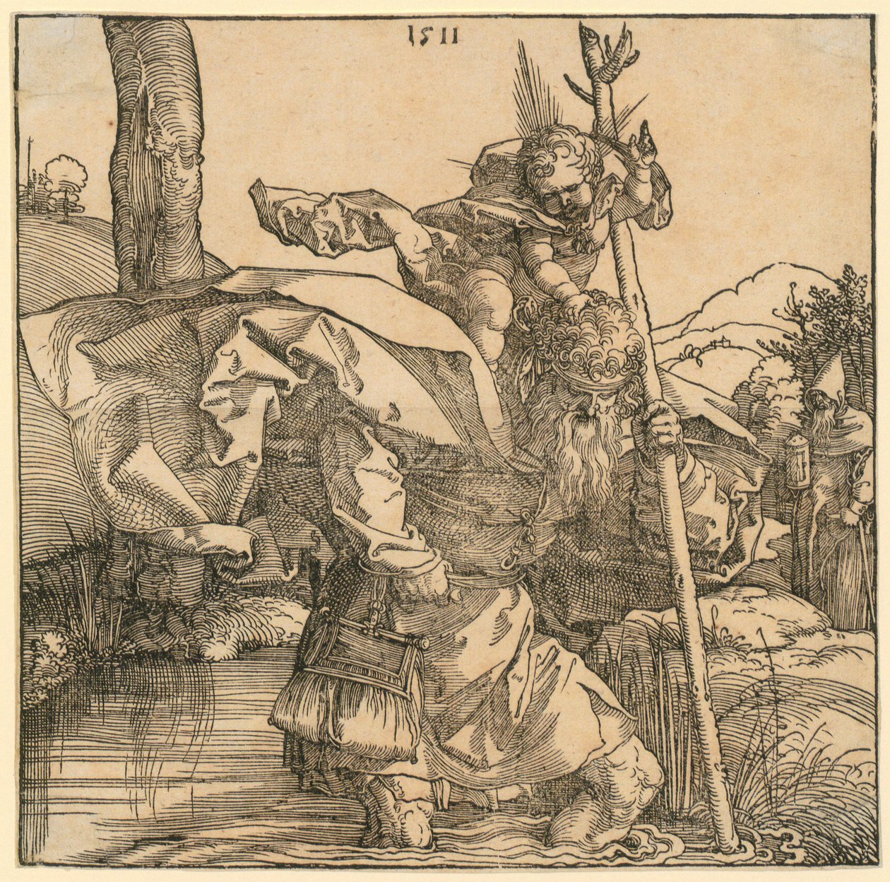 Szent család Joakimmal és Annával a fa alatt alkotó: Albrecht Dürer