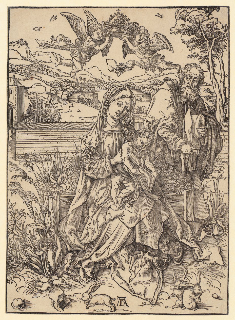 Szent család három mezei nyúllal alkotó: Albrecht Dürer