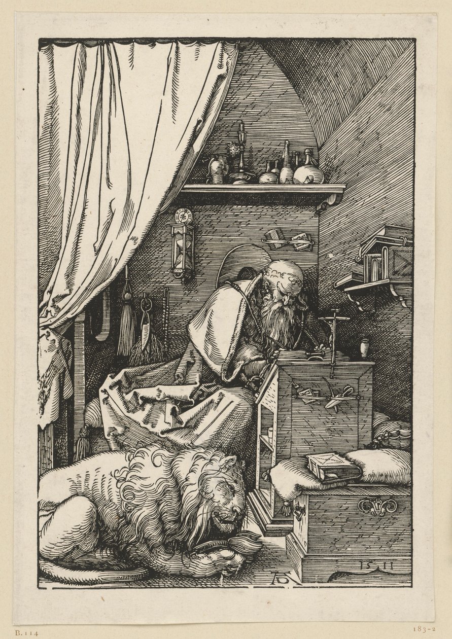 Szent Jeromos a cellájában alkotó: Albrecht Dürer