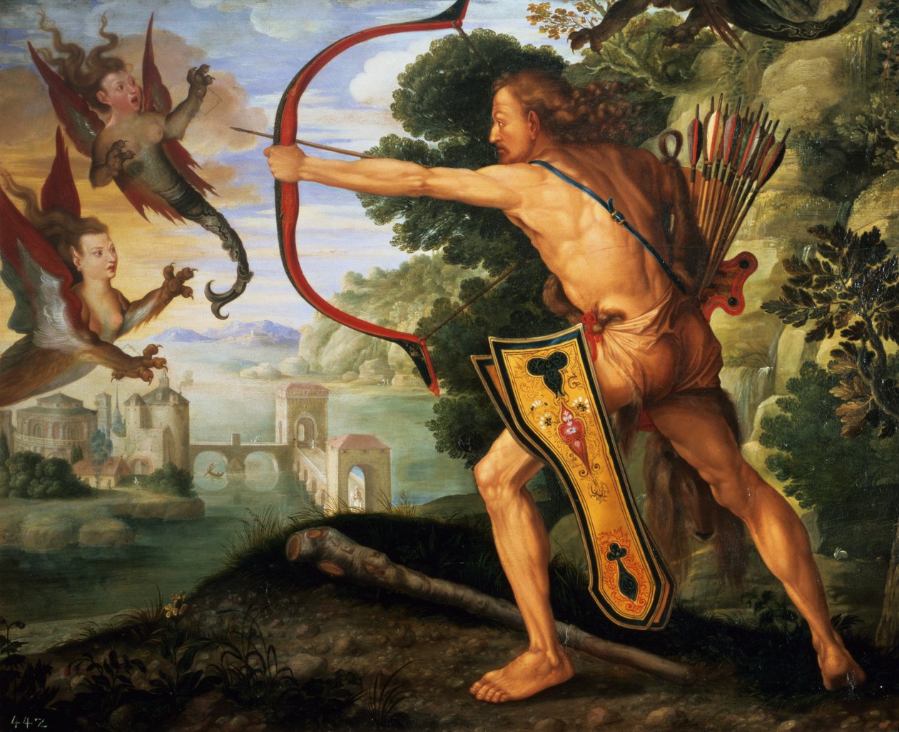Herkules és a stymphali madarak, 1600 alkotó: Albrecht Dürer