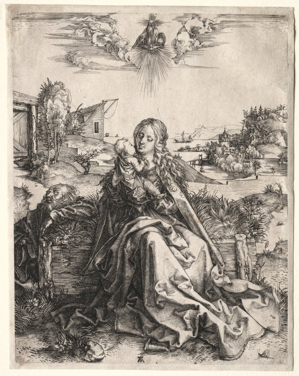 Szent Család a pillangóval, c. 1495. alkotó: Albrecht Dürer