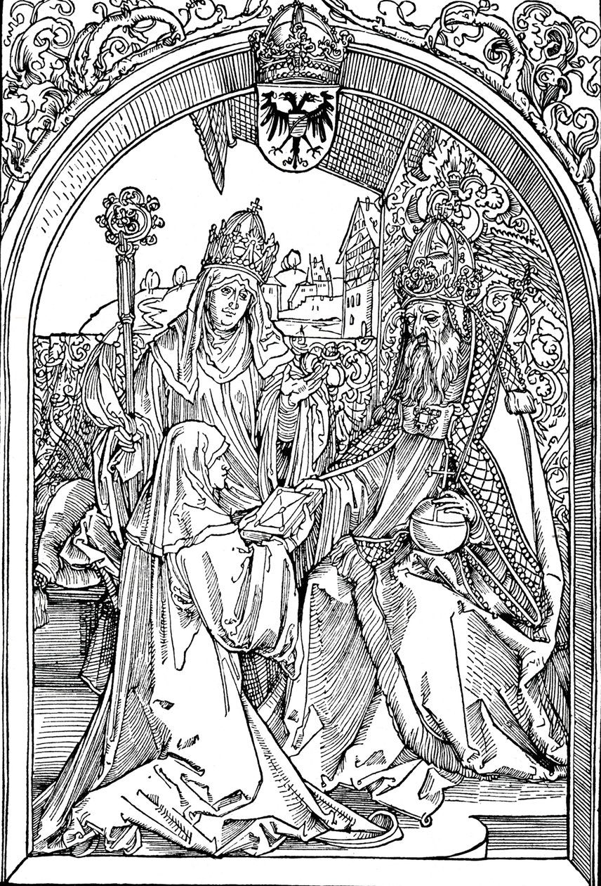 Hrotsvitha bemutatja könyvét I. Ottó császárnak, 1501 1906 alkotó: Albrecht Dürer