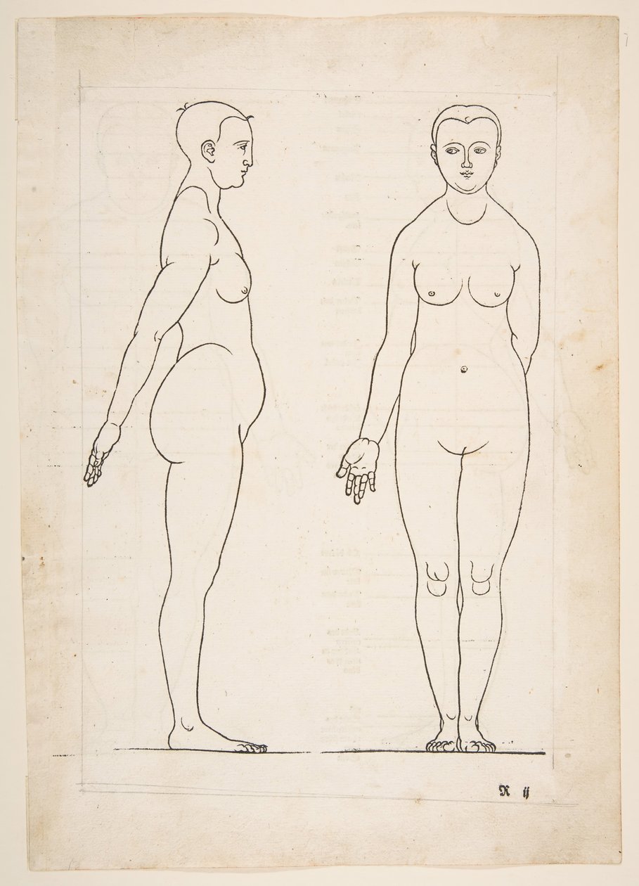 Illusztráció Dürer Négy könyvéből az emberi arányról, Nürnberg, 1528.n.d. alkotó: Albrecht Dürer