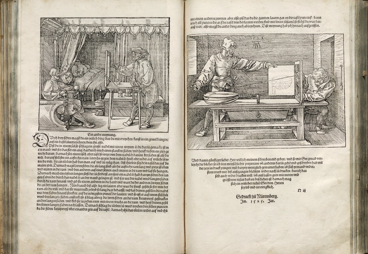 Illusztráció az emberi arányokról szóló négy könyvből, 1528 alkotó: Albrecht Dürer