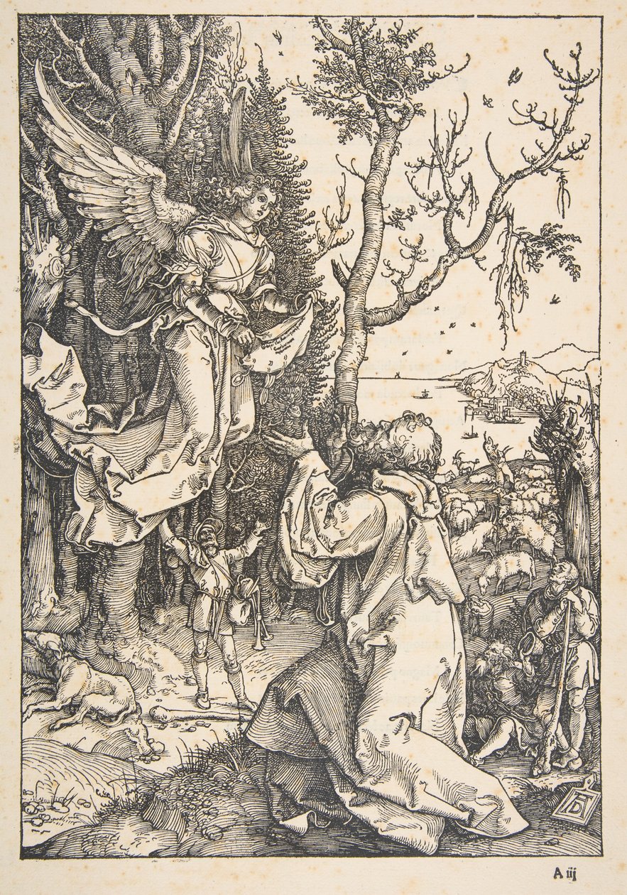 Joachim és az angyal, „A Szűz élete” című sorozatból alkotó: Albrecht Dürer