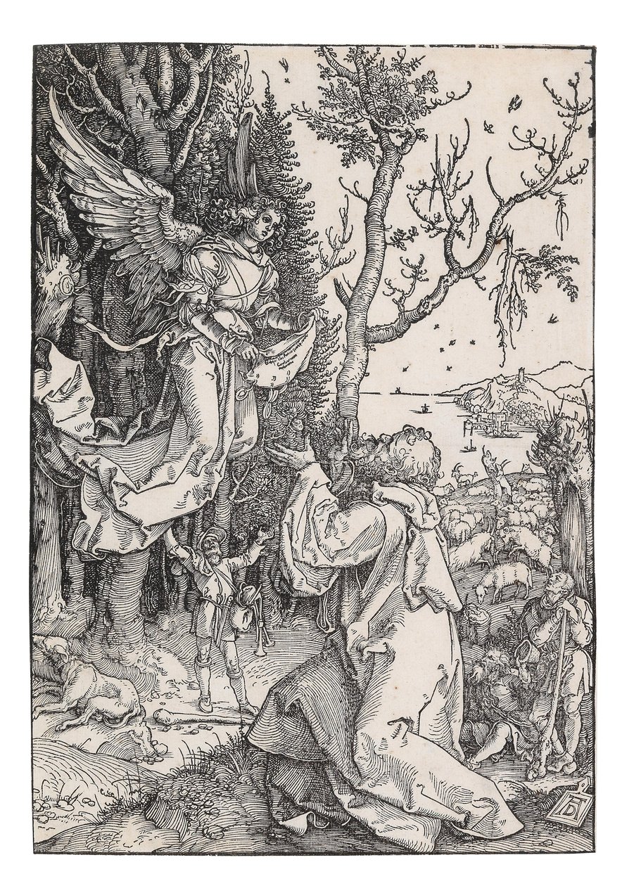 Joachim és az angyal, A Szűz élete c. 1504. alkotó: Albrecht Dürer