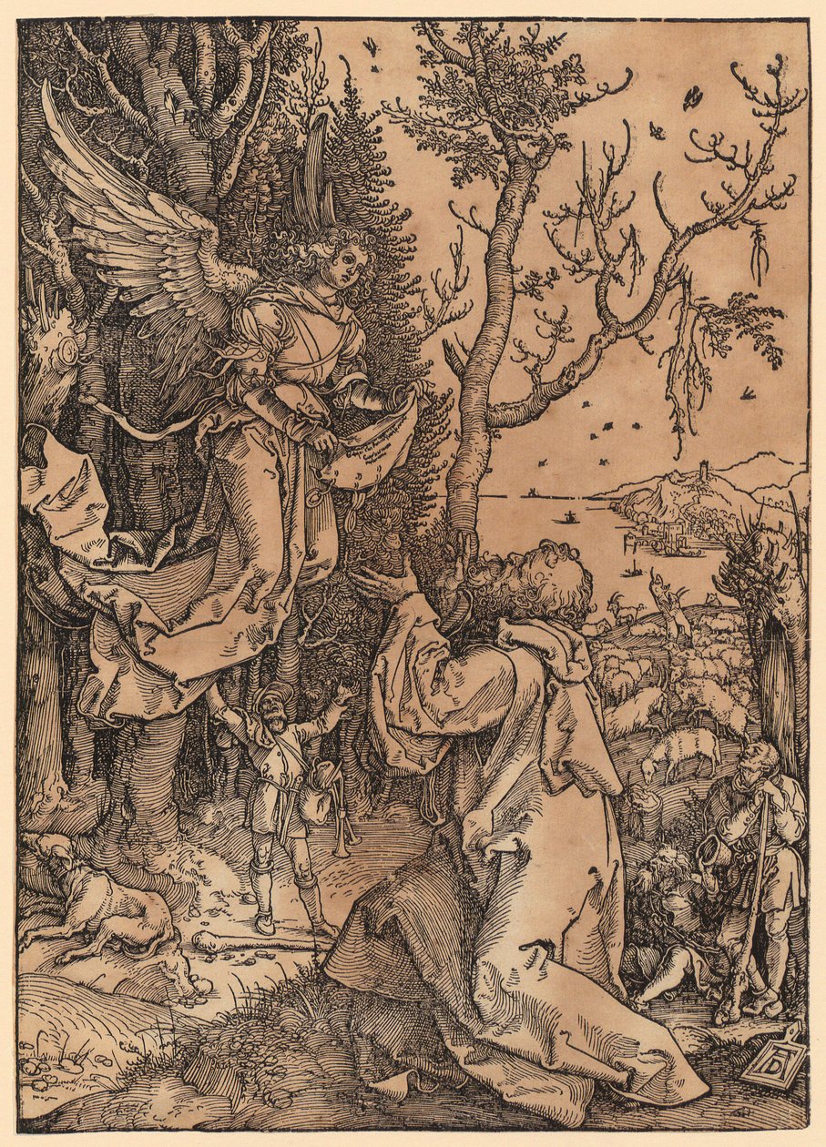 Joachim a mezőn, a „Mária élete” sorozat 3. lapja alkotó: Albrecht Dürer