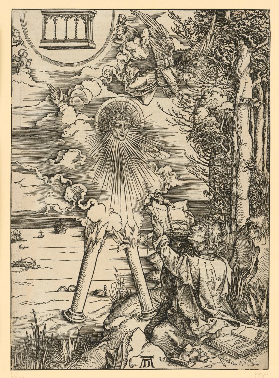 János lenyeli a könyvet (Jelenések könyve) alkotó: Albrecht Dürer