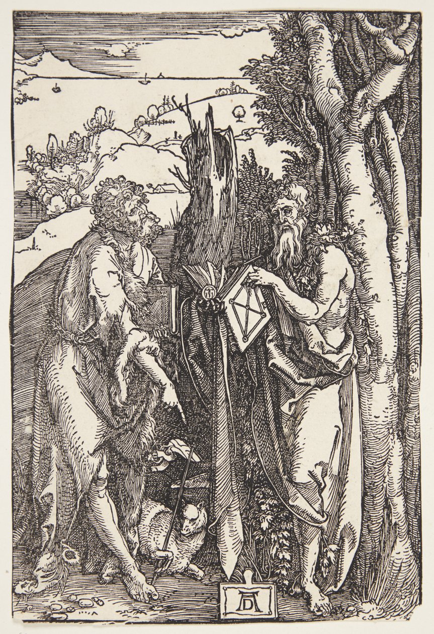 Keresztelő János és Szent Onufriusz a pusztában alkotó: Albrecht Dürer