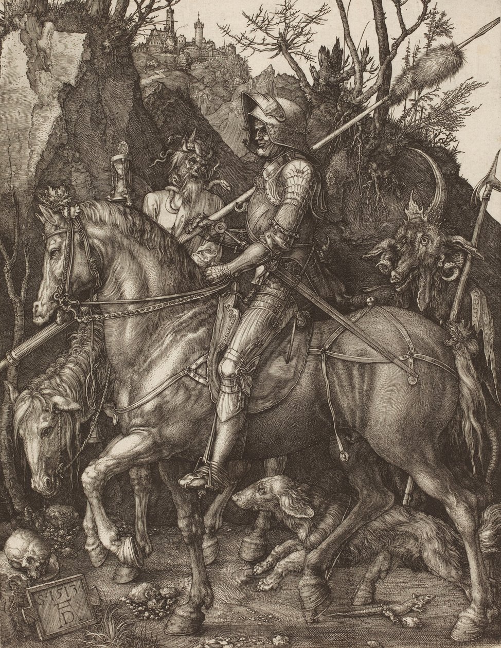 Lovag, halál és ördög, 1513. alkotó: Albrecht Dürer