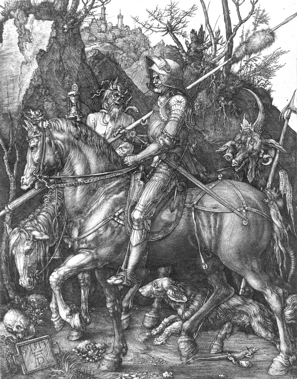 Lovag, a halál és az ördög, 1513 alkotó: Albrecht Dürer